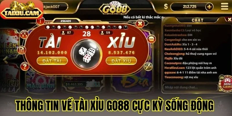 Thông tin về tài xỉu Go88 cực kỳ sống động